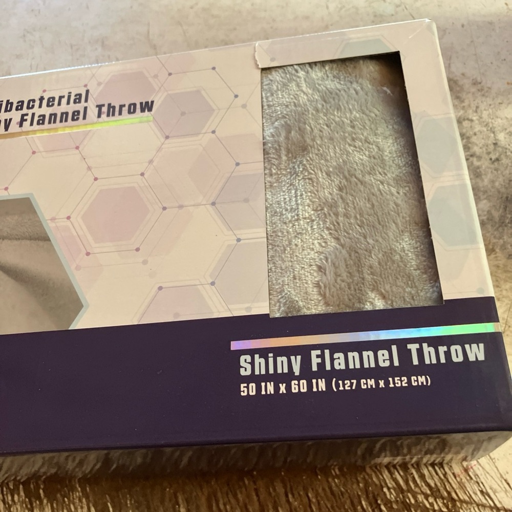 Shiny Flannel Throw Blanket - Silver